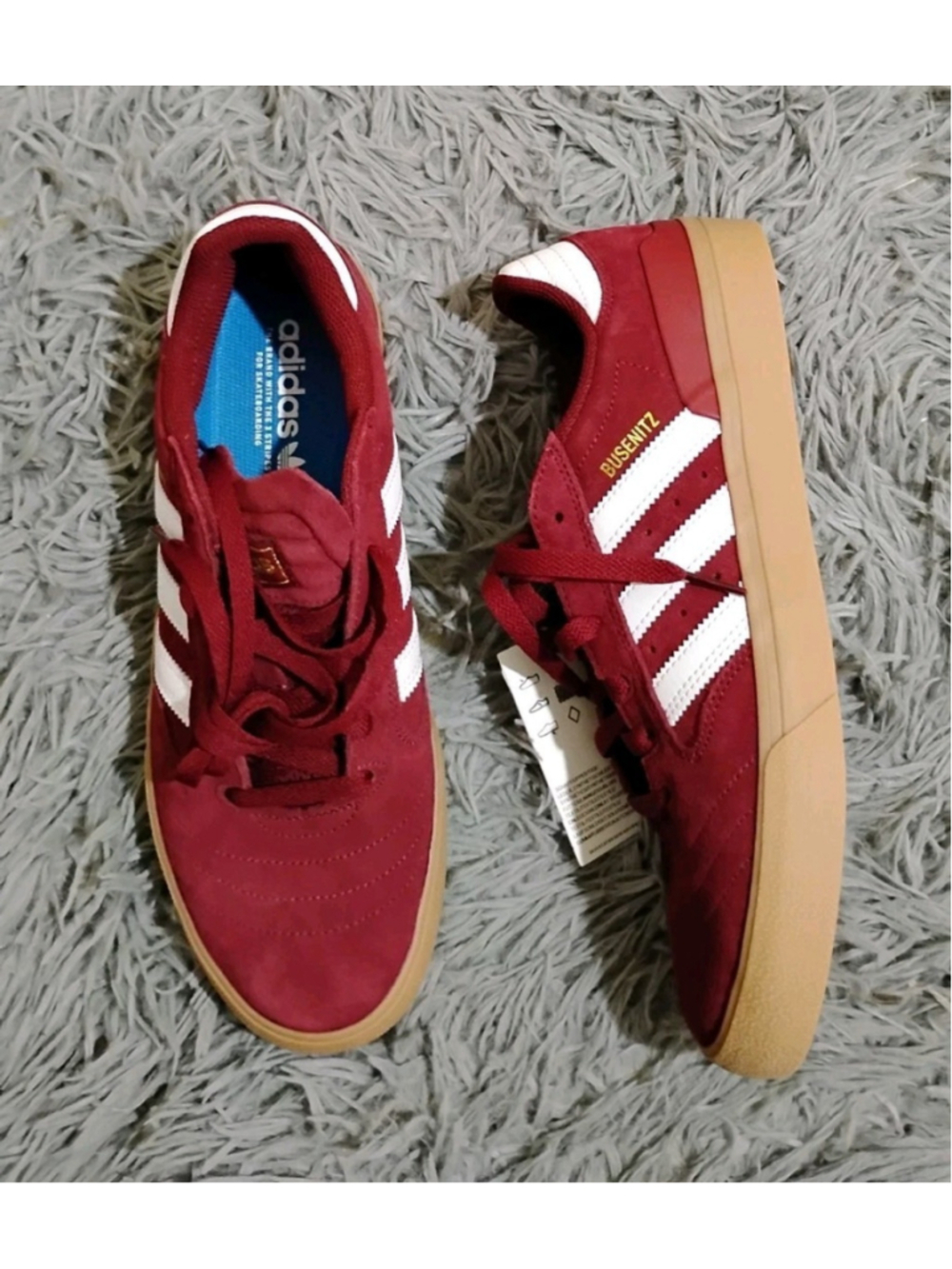 Adidas Busenitz Vulc 2 Maroon White Men Size 9.5 Sneakers JP5657